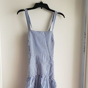 Blue and White Striped Maxi Dress